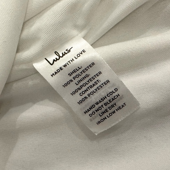 Lulus White Mini Chiffon Ruching w/ Ruffles Dress- size XL - Picture 9 of 9